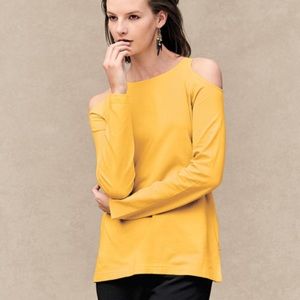 Joan Vass Cold Shoulder Top